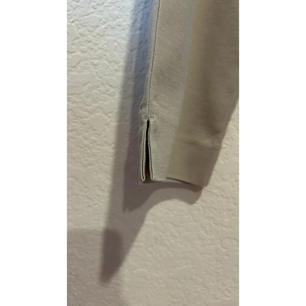 J. Jill Career Pants Sz 14 Tan Essential Cotton-Stretch Side Zip Khaki